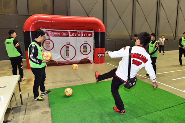 試合前、元気にチャレンジ！