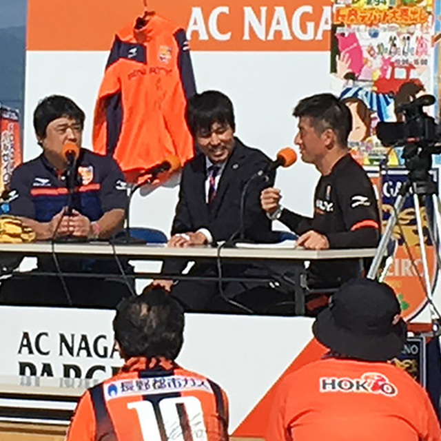 試合前トークショーに宇野沢祐次選手が登場！