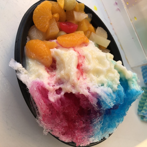 試合前に食べた、フルーツかき氷♡