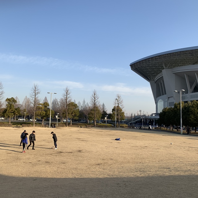 公園はとても広く、スポーツや読書をしてサポーターの方々は過ごしています。